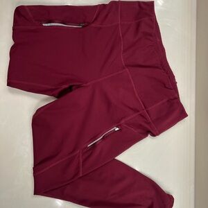 Burgundy Athletic Leggings
